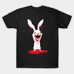 Beware White Rabbit Comic Horror Art I T-Shirt